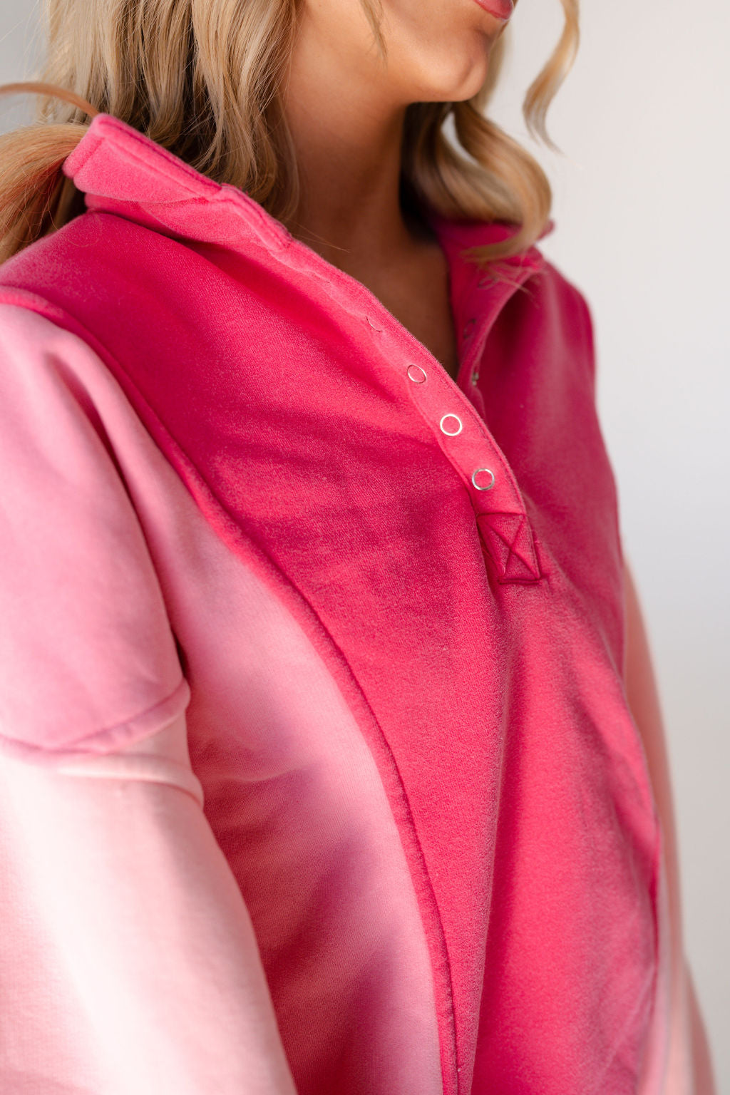 Emmy Oversized Colorblock Sweatshirt in Pink Multi