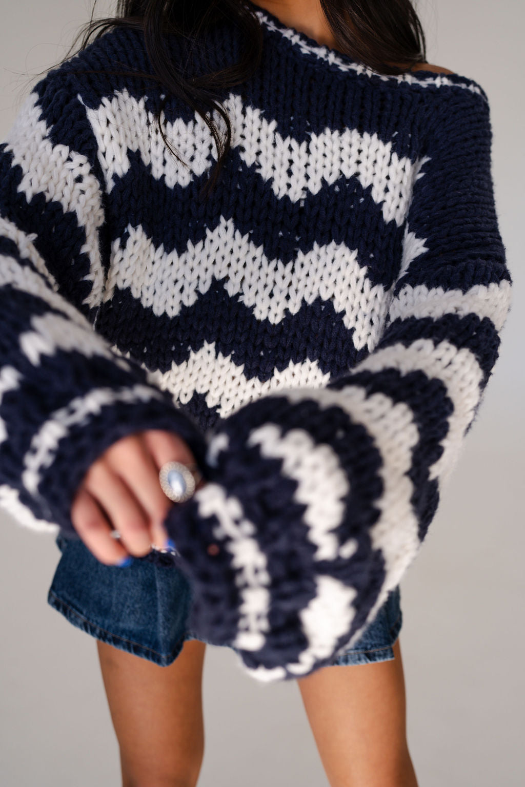 Zoe Chevron Knit Sweater