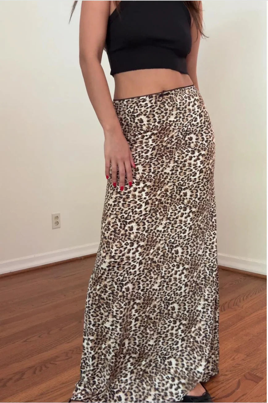 Lena Leopard Maxi Skirt