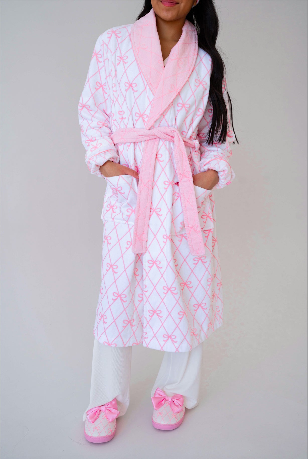 JustKass Bow Robe in White