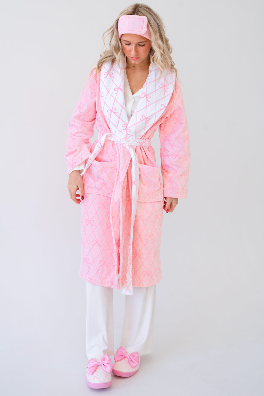 JustKass Bow Robe in Pink