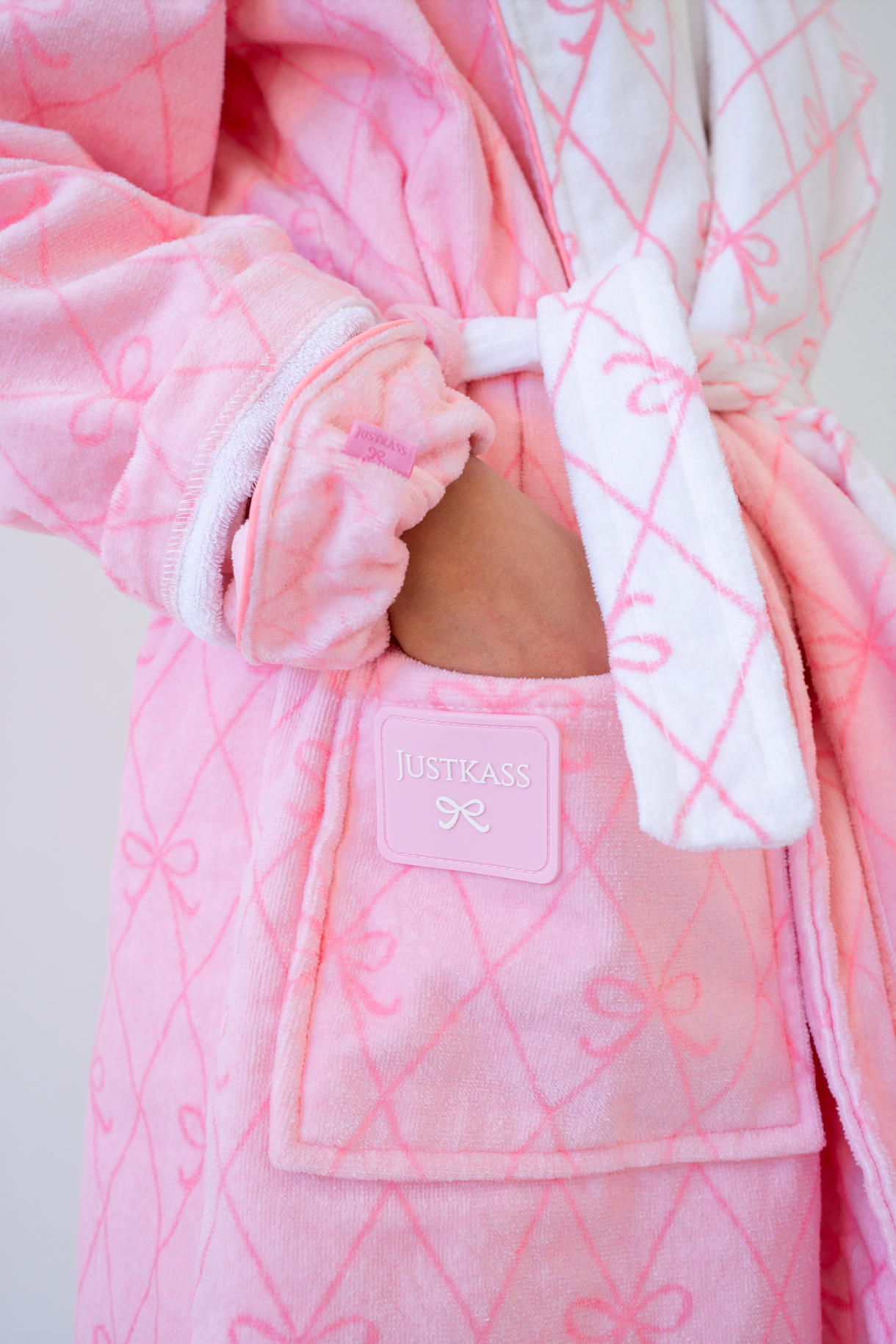 JustKass Bow Robe in Pink