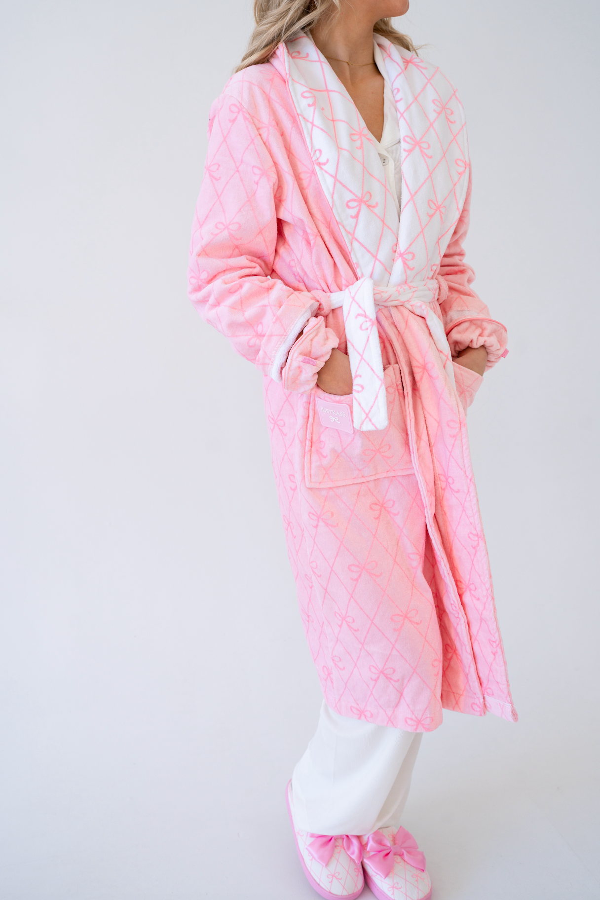 JustKass Bow Robe in Pink