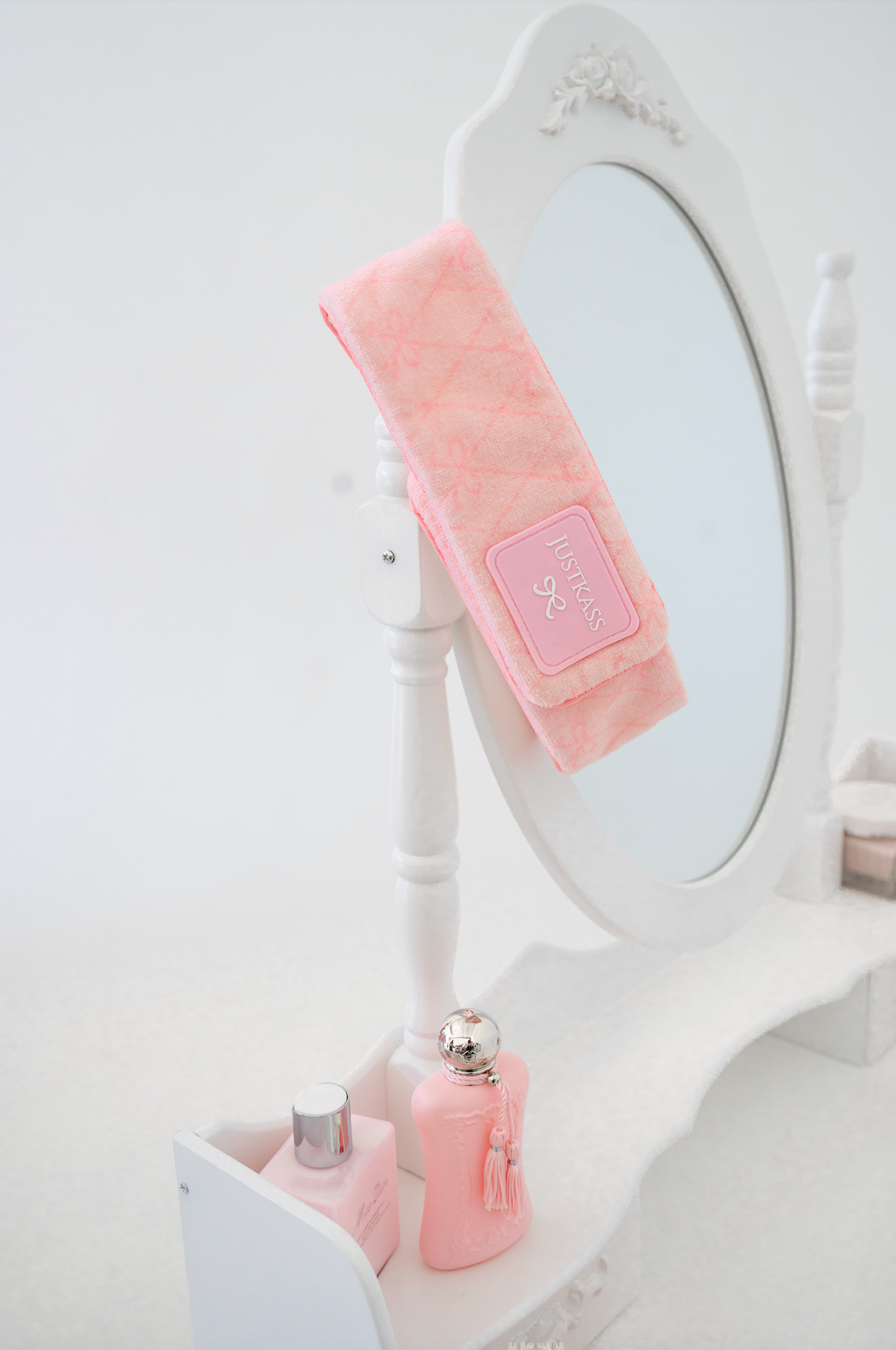 JustKass Bow Skincare Headband in Pink