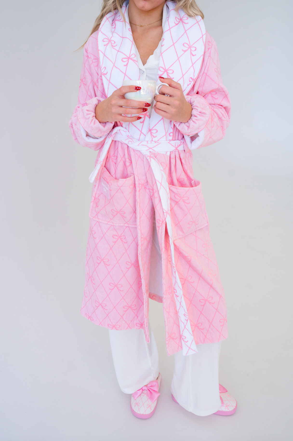 JustKass Bow Robe in Pink – Sixteen