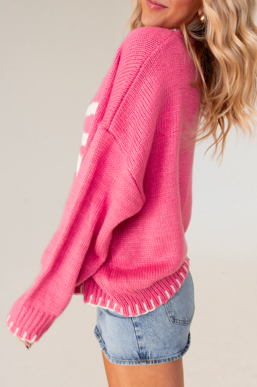 Clara Bow Sweater in Bubble Gum