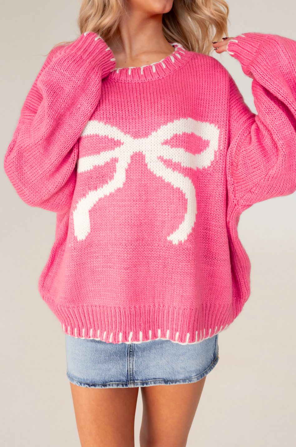 Clara Bow Sweater in Bubble Gum