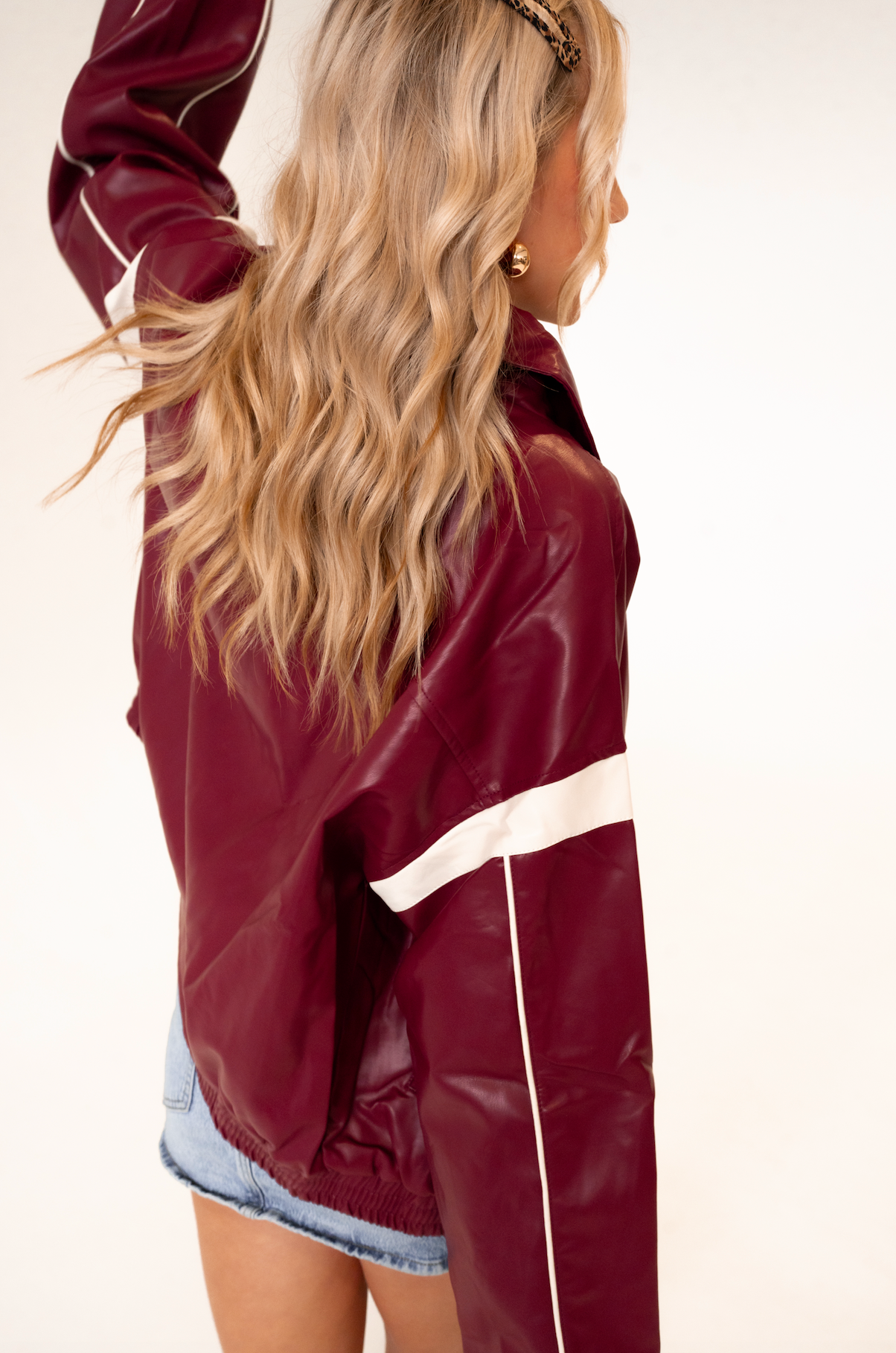 Cami Faux Leather Racer Jacket