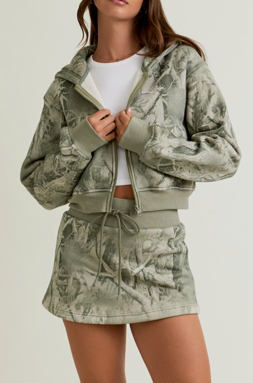 Hayley Camo Tie Mini Skort