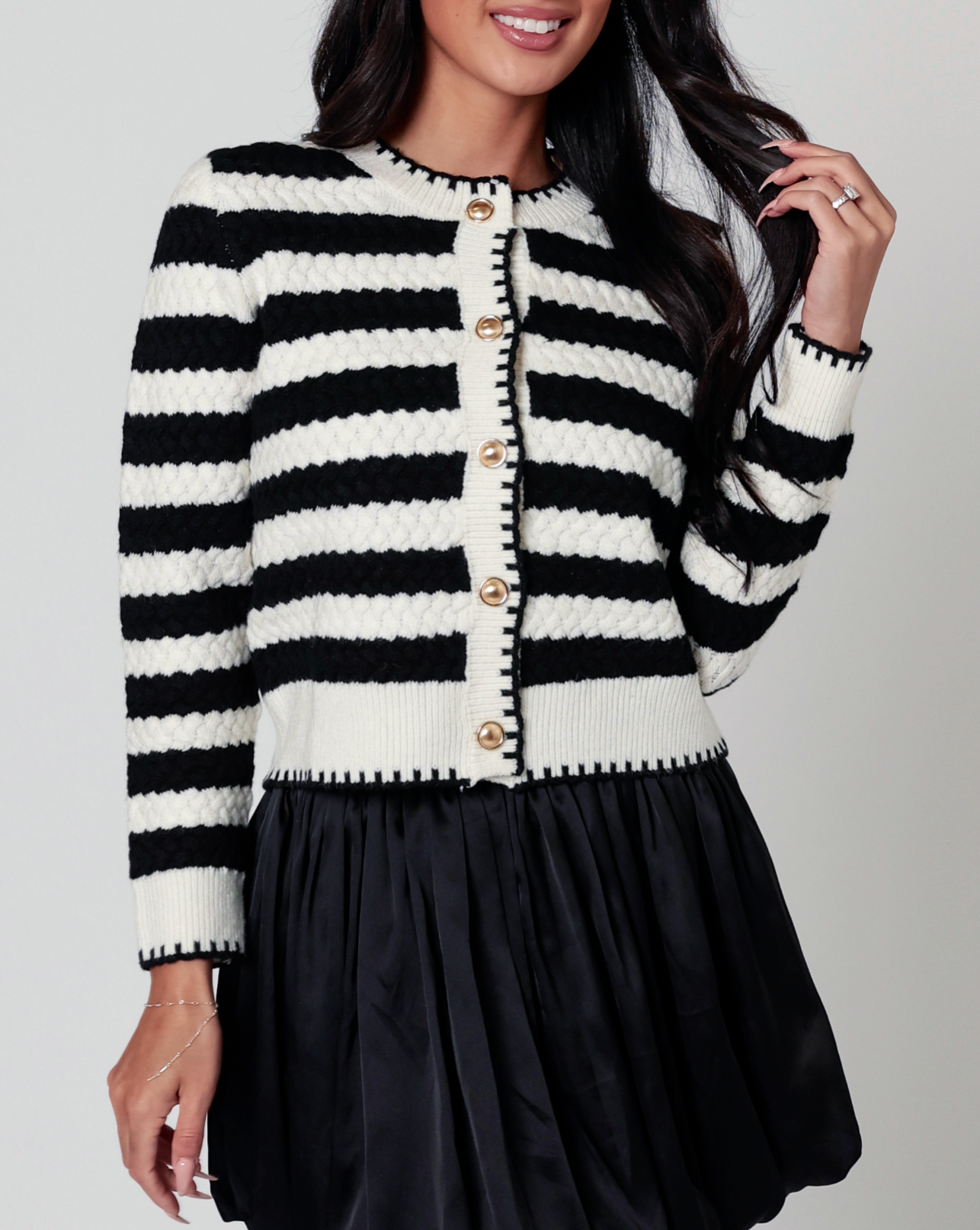 Gemma Satin Bubble Mini Skirt in Black