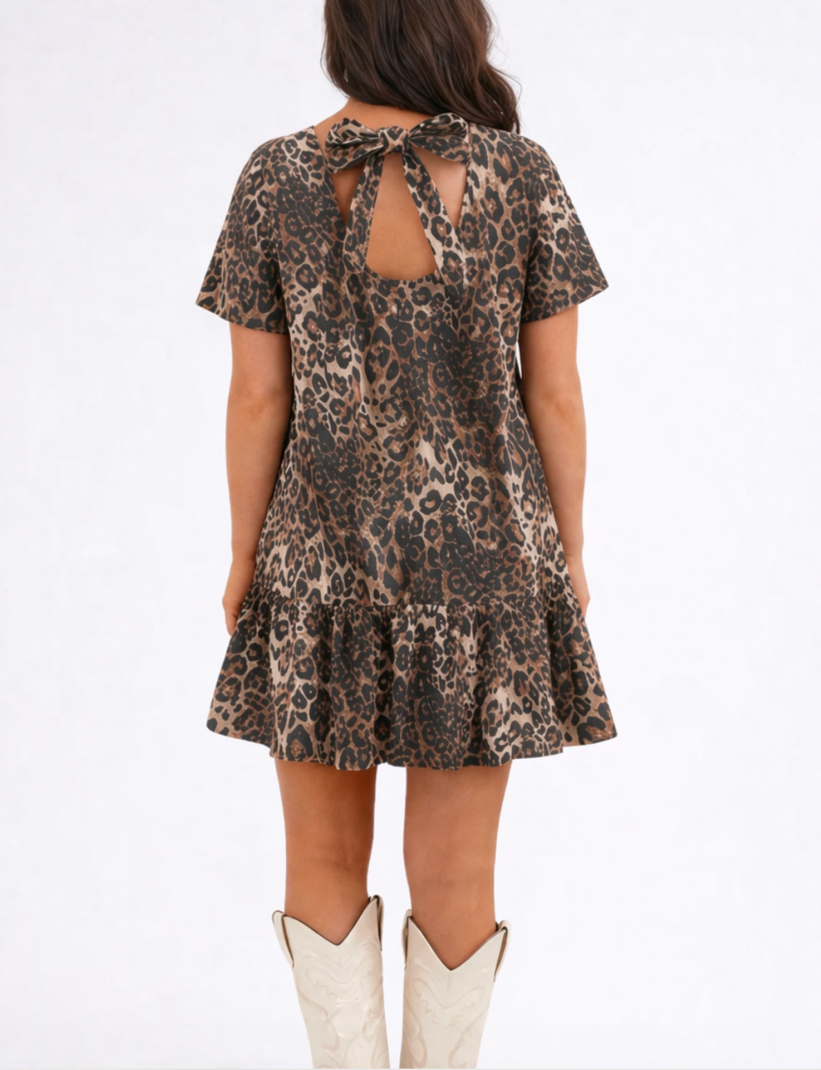 Breanna Leopard Drop Waist Mini Dress Brown Leopard / M Breanna Leopard Drop Waist Mini Dress Brown Leopard / M