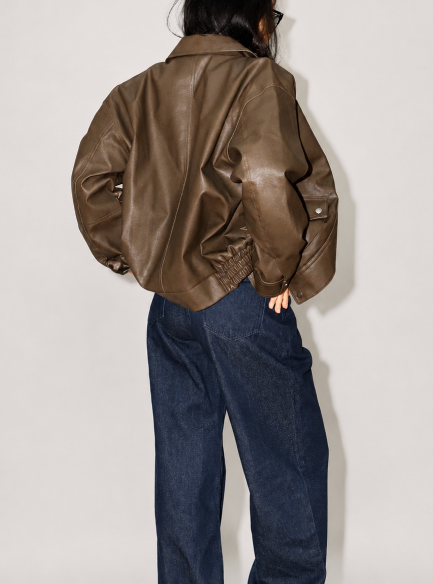 Rylie Faux Leather Utility Jacket