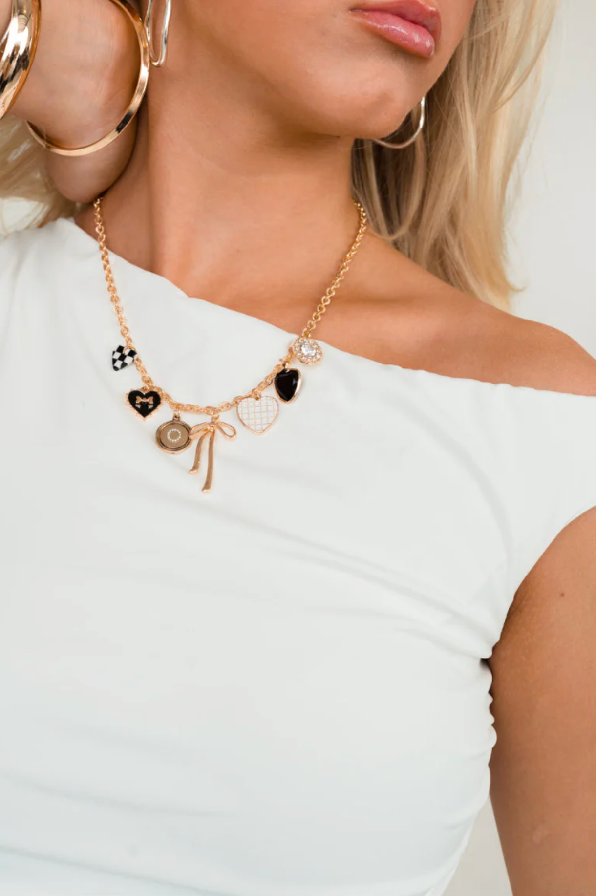 Checkered Charm Necklace *BACK IN STOCK*