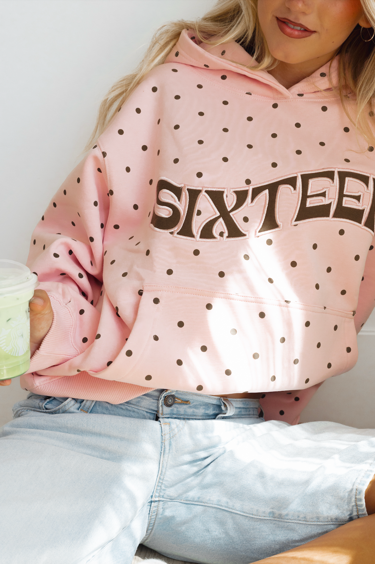 Dottie Hoodie in Pink & Brown