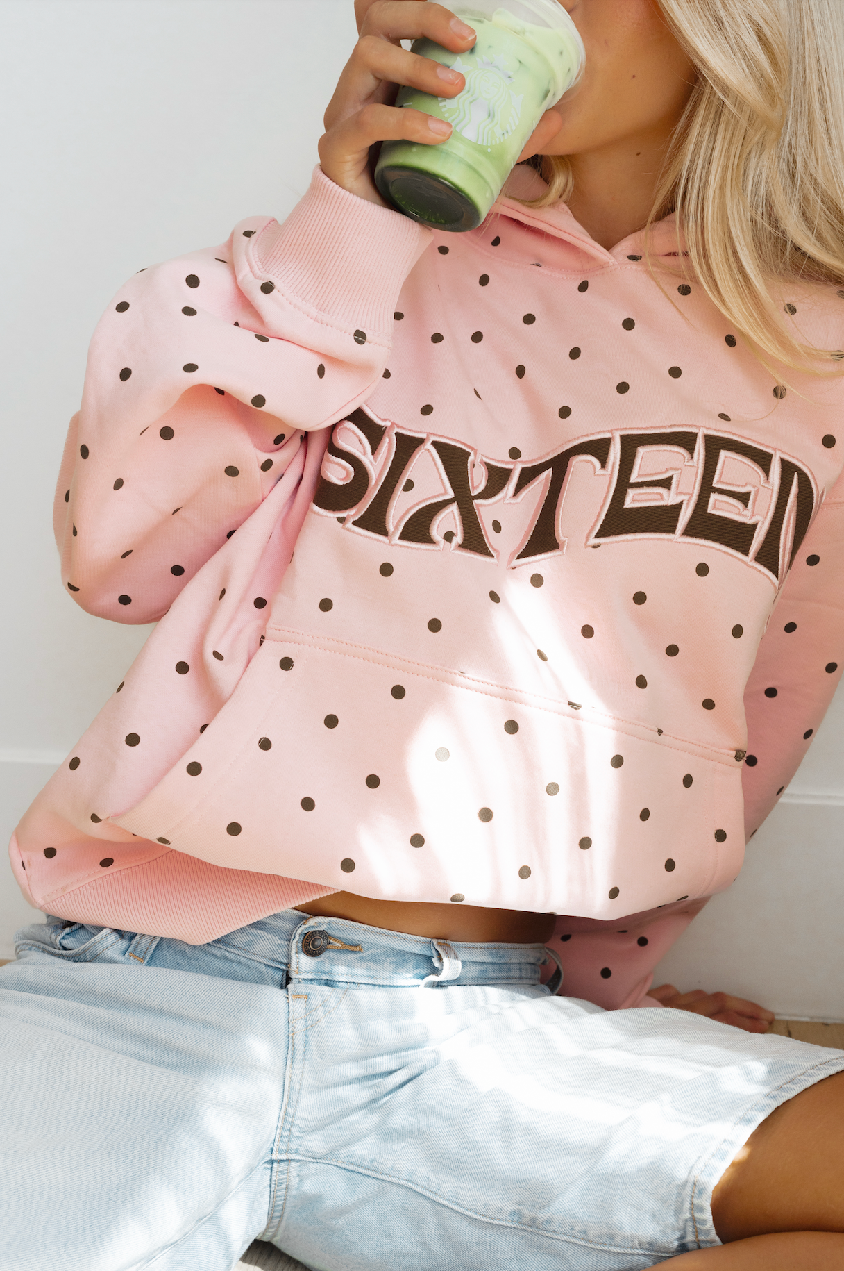 Dottie Hoodie in Pink & Brown