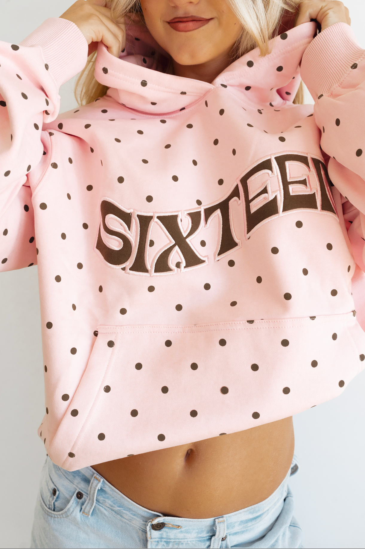 Dottie Hoodie in Pink & Brown