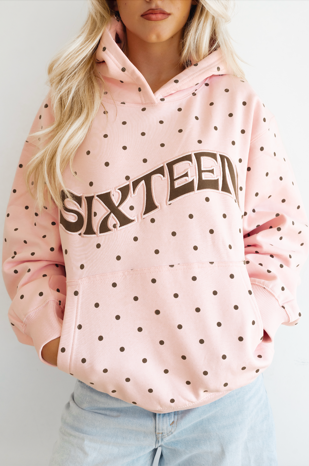 Dottie Hoodie in Pink & Brown