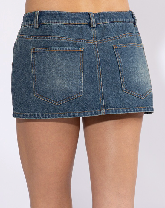 Kate Tie Denim Mini Skirt