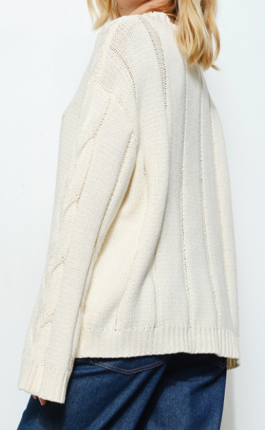 Adelaide Cable Knit Sweater in Ivory