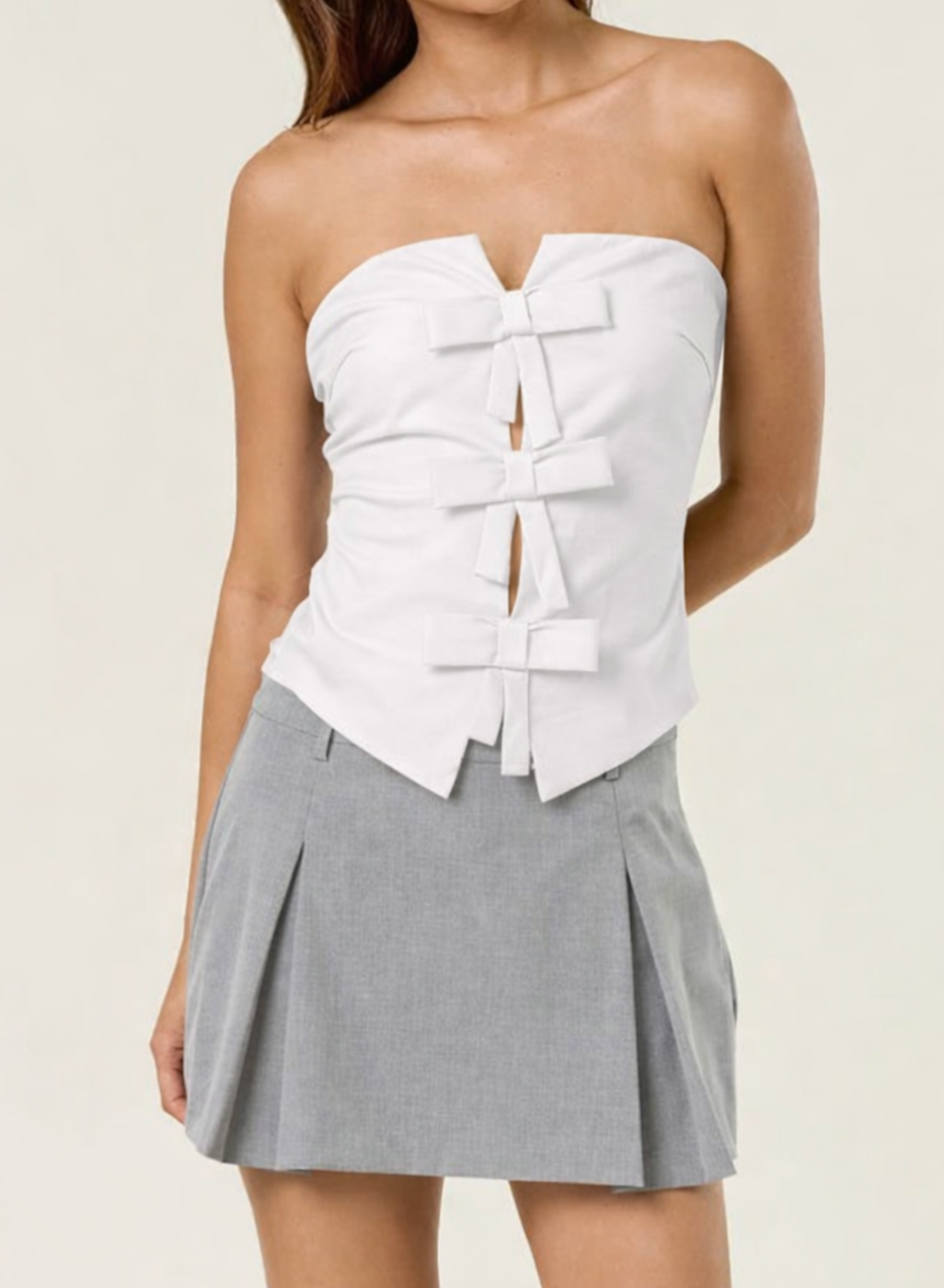 Savannah Bow Tube Top in White