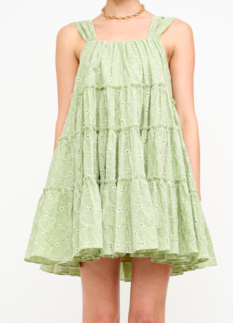 Olive Ruffle Babydoll Dress
