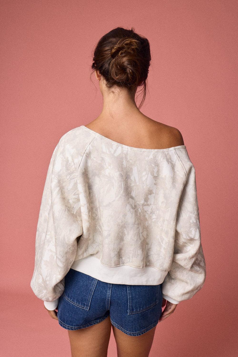 Graysen Off Shoulder Camo Sweatshirt